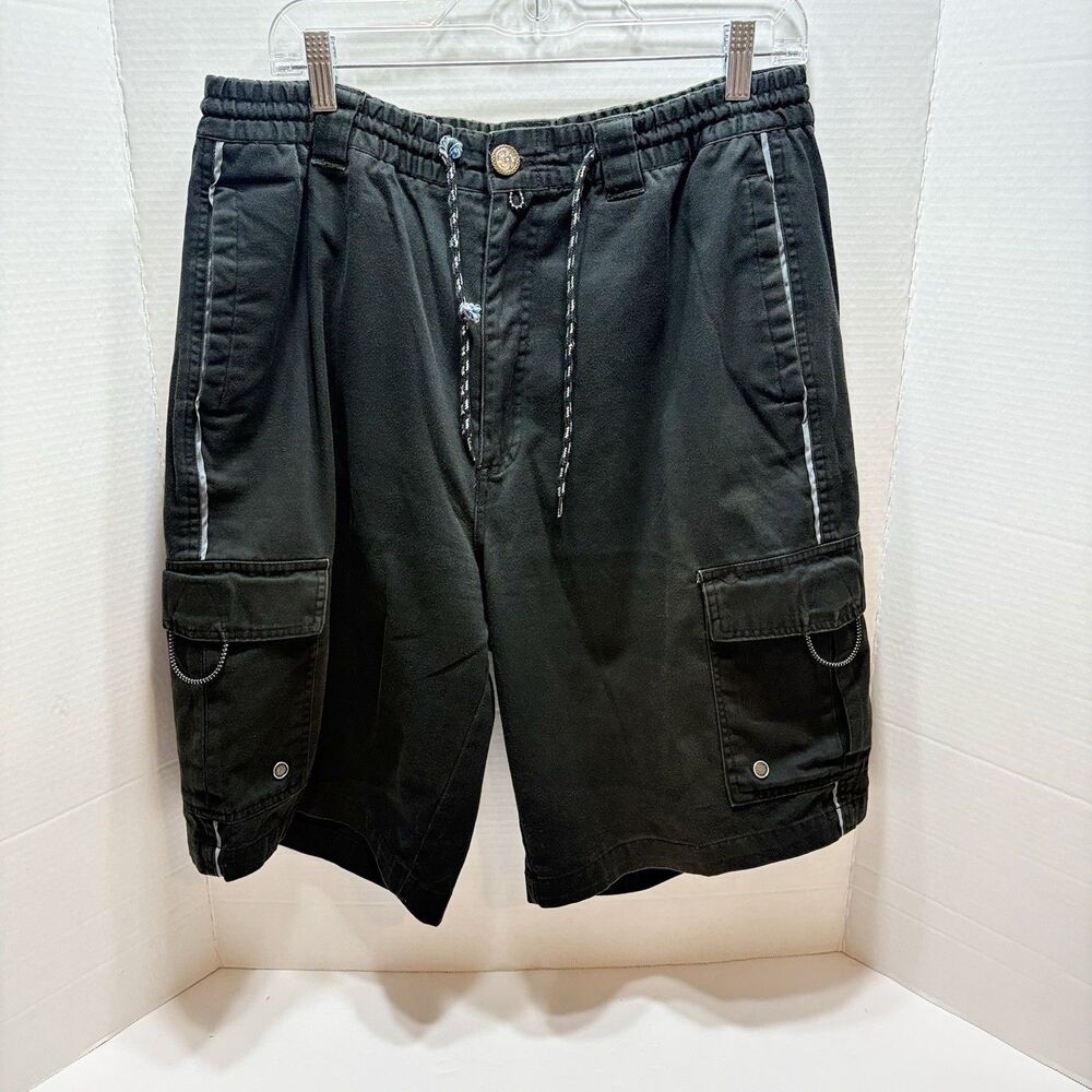 RARE Vintage DIESEL  Black Cargo Shorts Mens 36 Gorpcore Tactical Y2K 90s